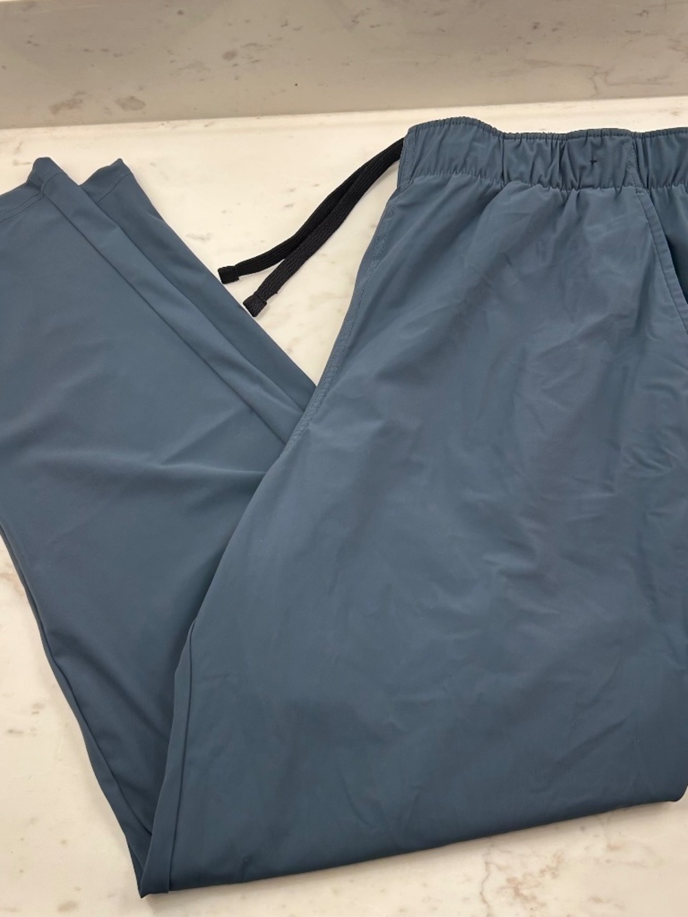 Glacier Men's Large Blue Gray Athletic Jogger Pants with Zipper Pockets